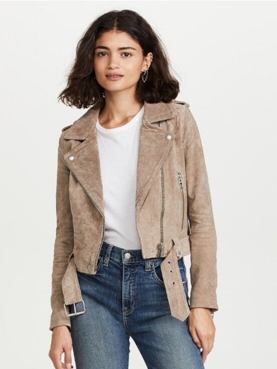 Blank NYC Jackets & Blazers - NWT 100% Suede Cropped Moto Jacket - Taupe